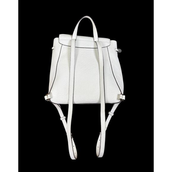 Kate Spade Leila Flap Striped Canvas Backpack Pebbled Leather Pink White main image 12